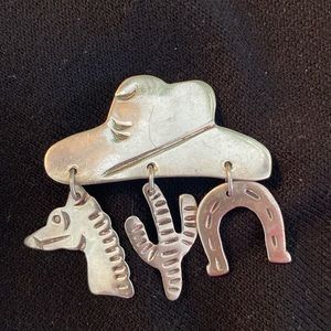Silver Cowgirl Brooch